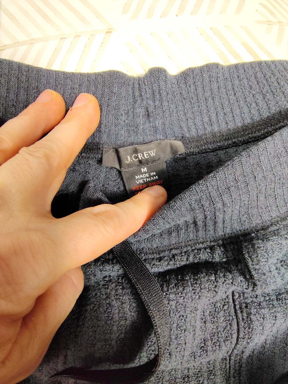 J. Crew Women's Gray Ribbed Drawstring Cropped Pants - Picture 3 of 7